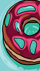 Fototapeta premium Donut with Sprinkles Doughnut Vector and Art clip Design