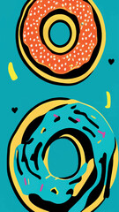 Fototapeta premium Donut with Sprinkles Doughnut Vector and Art clip Design