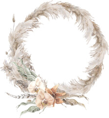 Autumn Garden Boho Floral Watercolor Wedding Bouquet