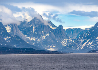 Stunning seascapes along the Western Coast of Greenland North of the capital Nuuk