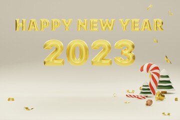 Christmas and New Year 2023 balloon background for social media banner.
