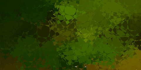 Dark Green vector background with triangles.