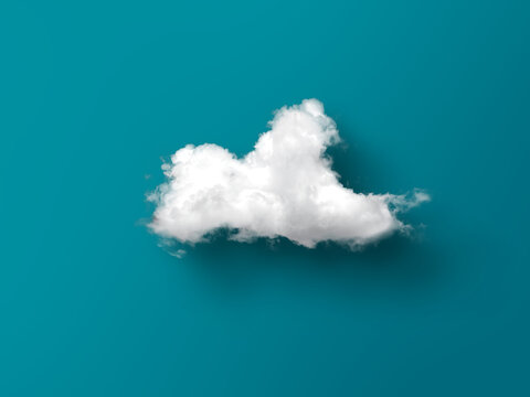 real white fluffy cloud isolated on pastel background, creative idea concept