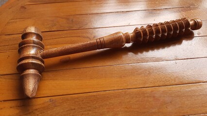 Wooden massage tools on the table