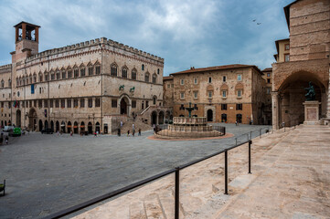 Perugia. Art of the palaces and churches of the medieval historic center.