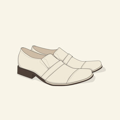 White leather sneaker shoes in cartoon concept design for advertising equipment design