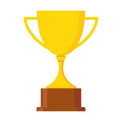 Golden trophy cup. Vector illustration.