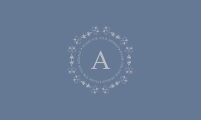 Obraz premium Vintage modern monogram with the letter A in the center of a round shape. Business sign, identity for restaurant, royalty, boutique, cafe, hotel, heraldic, fashion and others.