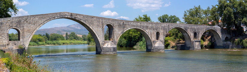 The Bridge of Arta. A stone bridge that crosses the Arachthos river  in the west of the city of...