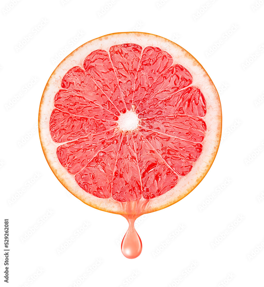 Aufkleber slice of grapefruit with drop of juice cut out