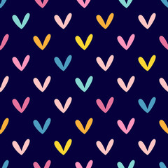 Simple seamless pattern with repeating hearts. Romantic vector illustration. - 529262485