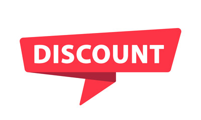 Discount - Banner, Speech Bubble, Label, Sticker, Ribbon Template. Vector Stock Illustration