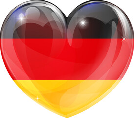 Germany flag love heart concept with the German flag in a heart shape