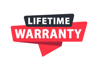 Lifetime Warranty - Banner, Speech Bubble, Label, Sticker, Ribbon Template. Vector Stock Illustration