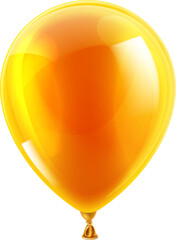 An illustration of an isolated orange birthday or party balloon