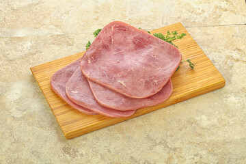 Sliced Beef Ham over board