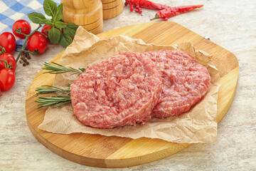 Raw pork cutlet for burger