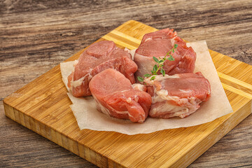 Raw pork tenderloin for cooking