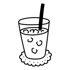 Hand drawn doodle icon - iced coffee