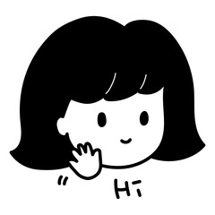 Hand drawn doodle icon - woman avatar