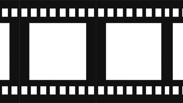 Animated black shapes with roll film style