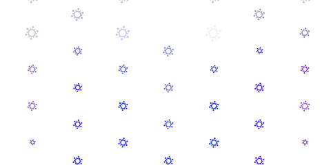 Light Pink, Blue vector pattern with coronavirus elements.