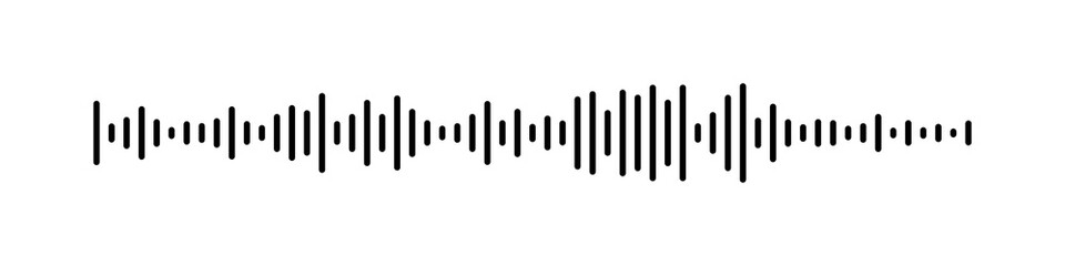 Voice sound waves. Audio social message. Speech bubble notification. Podcast soundwave line. Media recording chart. Volume equalizer with stereo noise. Shape of mobile talk track. Vector illustration
