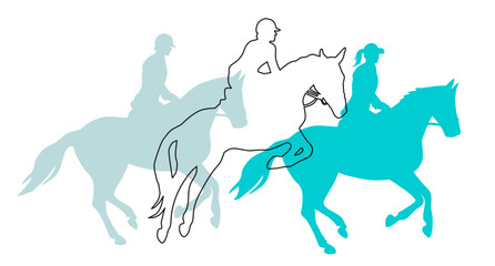 Riding sport graphic in vector quality.