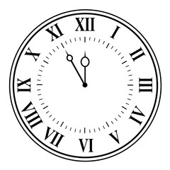 Watch face with hour and minute hands