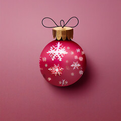 Pink Christmas toy Christmas tree on a pink background. Christmas and New Year.