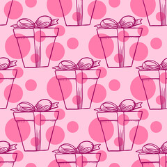 Gift vector seamless pattern for print or web design