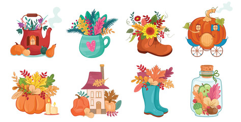 acorn, apple, autumn, background, branch, canning jars, card, cartoon, chestnut, container, cork, country, craft, cute, decoration, dessert, drawing, drawn, fall, food, fruit, ginkgo, glass, glass jar