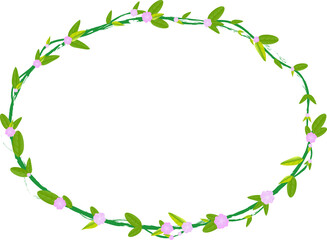 Wedding Floral Monogram Cute Nature Ivy Pink Flowers Frame Design for Card, Template , Invitation ,Onament