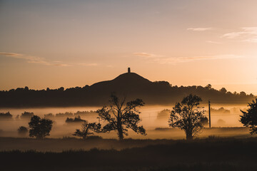 Glastonbury Tor on sunrise, United Kingdom