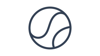 Tennis ball line isolated on white background, illustration vector EPS 10