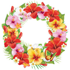 Flowers Arrangement from hibiscus flowers © Viktoriia Protsak