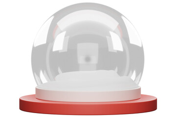 Christmas Snowball with red podium.