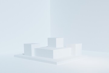 Product showroom mockup.3d render background.