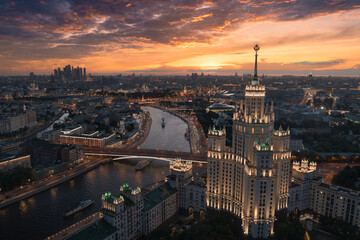 Naklejka premium panorama of the skyscrapers of Moscow. Moscow, Russia. August 2022