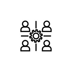 Teamwork line icon isolated on white background