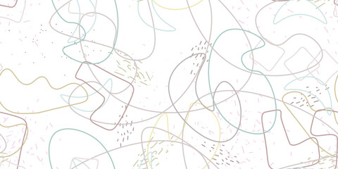 Chaotic Simple Seamless Pattern Textile One Line