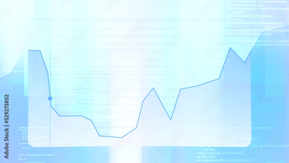 Aufkleber animation with moving analytics graph. motion. beautiful light animation with moving dot on graph. a