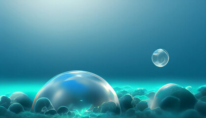 underwater world with bubbles