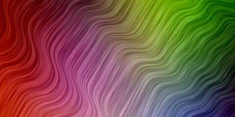 Light Multicolor vector background with bent lines.