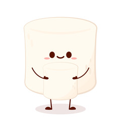 Marshmallow cartoon. marshmallow character design. Marshmallow vector.