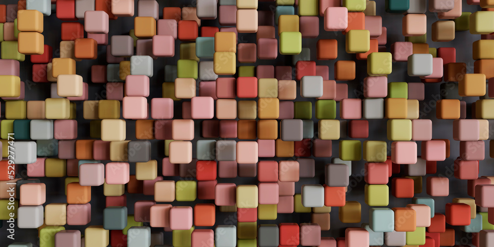 Poster abstract 3d square pixels template colorful colors. concepts and ideas for medicine, science and tec