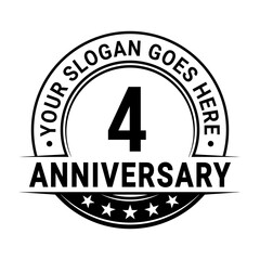 4 years anniversary logo design template. Vector illustration