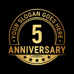 5 years anniversary logo design template. Vector illustration