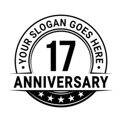Obraz premium 17 years anniversary logo design template. Vector illustration