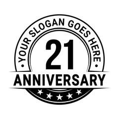 Fototapeta premium 21 years anniversary logo design template. Vector illustration